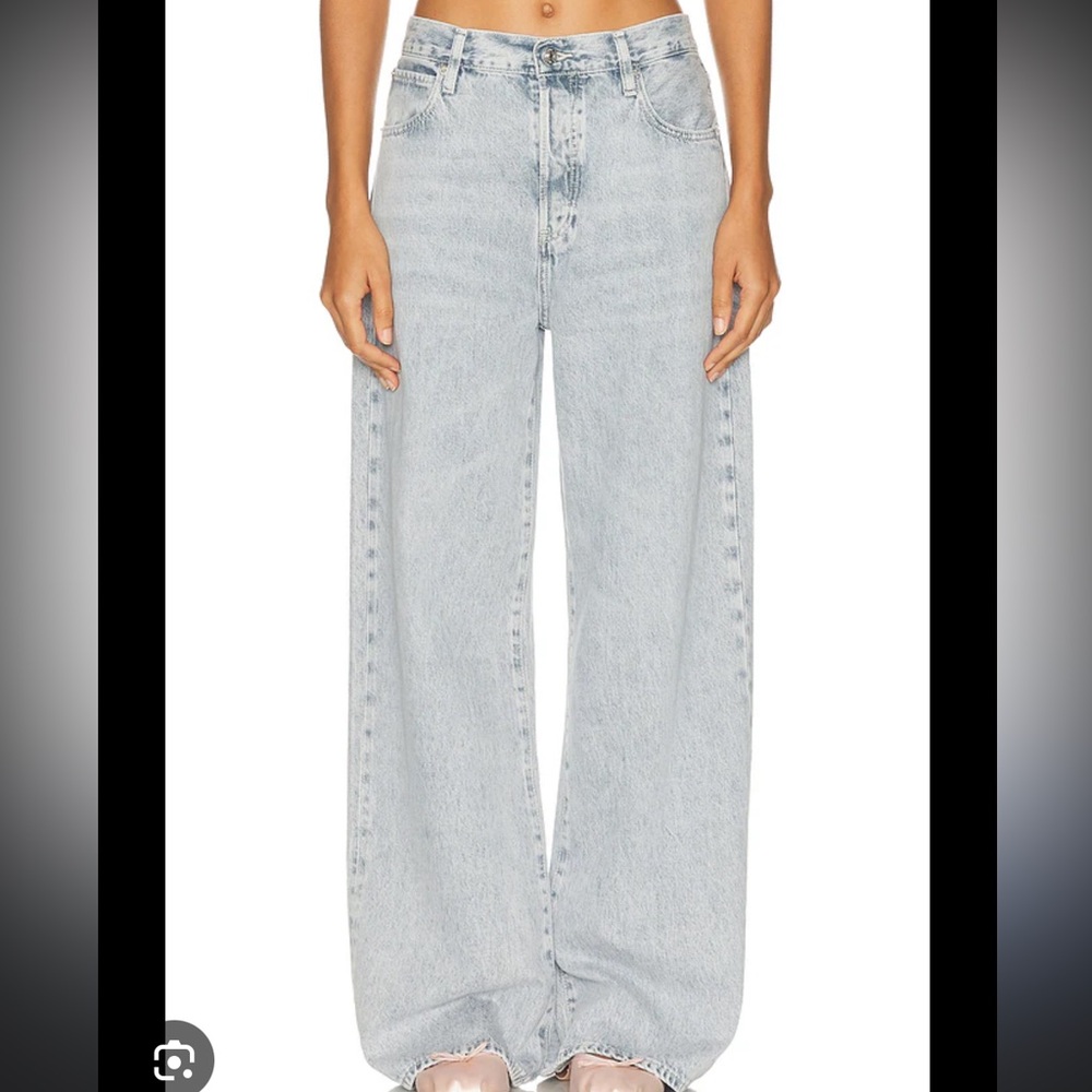 Agolde Dame high rise Wide-Leg Jeans in Revive Pale Blue